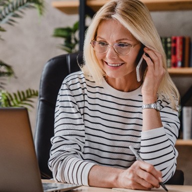 Woman talking on the phone