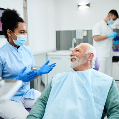 Man smiling in the dental chair