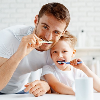 people brushing to avoid cost of emergency dentistry in Bustleton