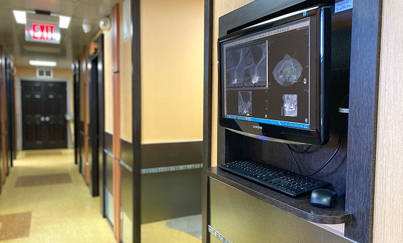 Hallway to dental treatment areas