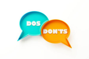 Dos and don'ts in conversation bubbles