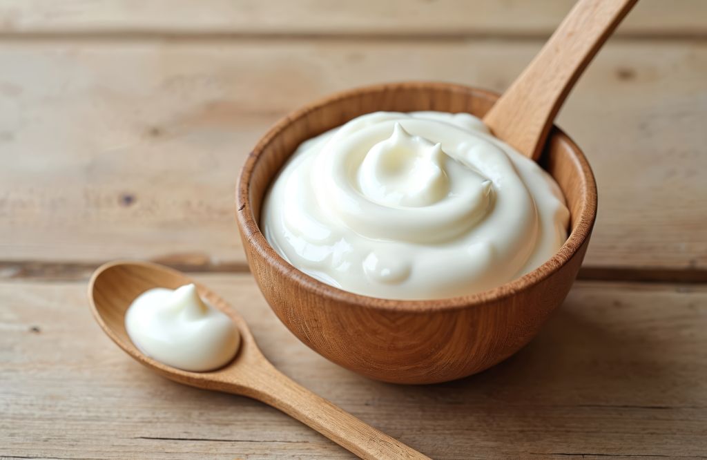 An AI image of plain yogurt